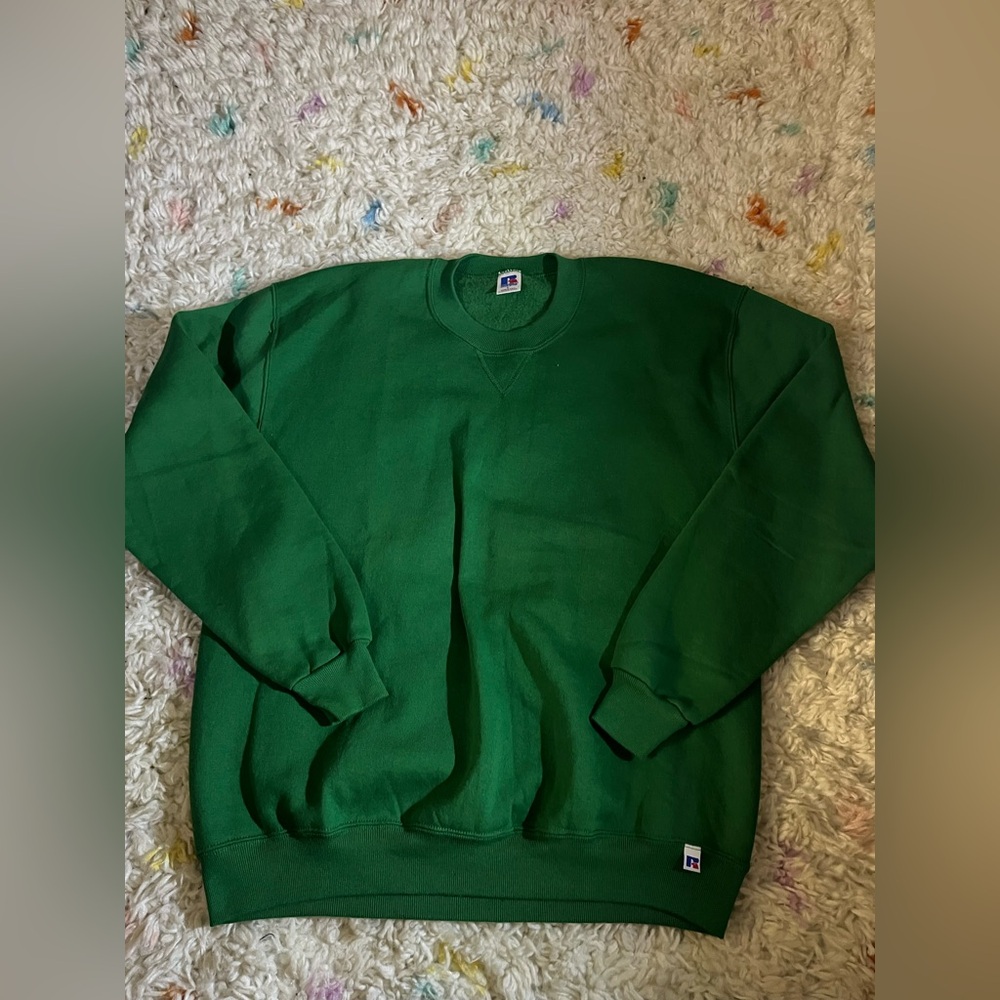 Vintage Green Men's Sweater by Russell Athletic dead stock new no tags large
